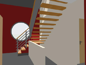 3D-Visualisierung des Treppenaufgangs